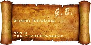 Gromen Barakony névjegykártya